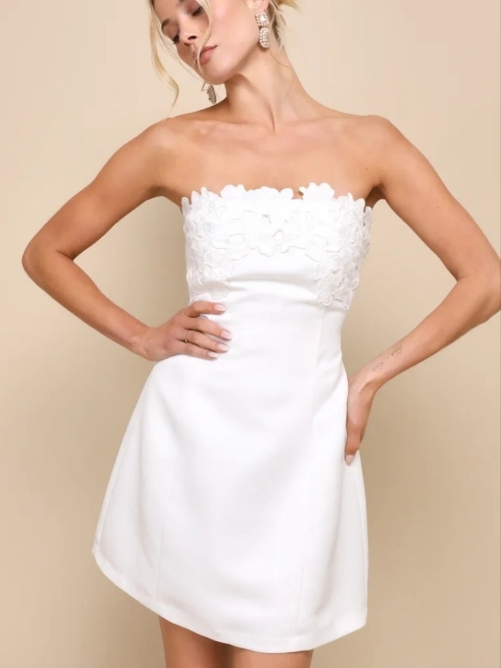 Lulus Unforgettable Icon White Strapless Dress